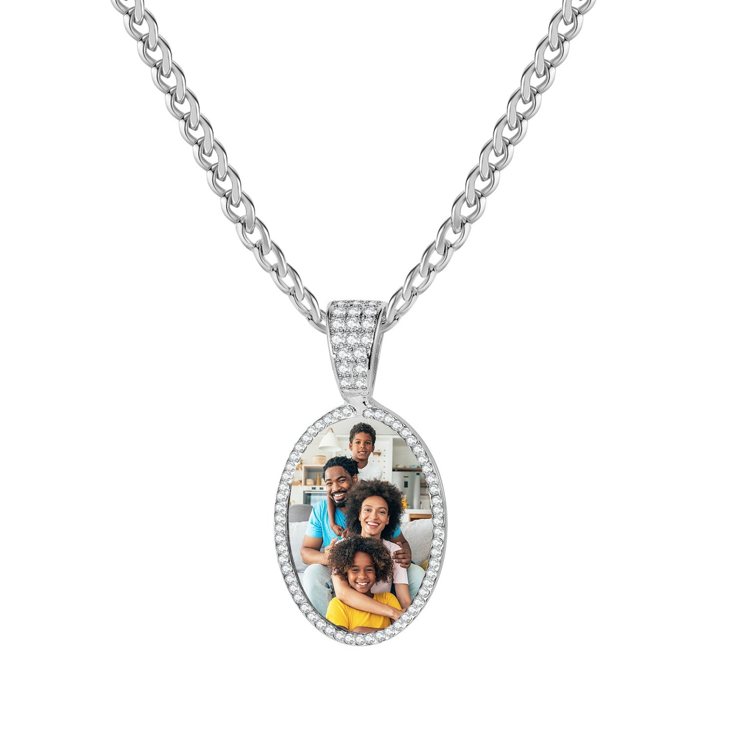 Iced Photo Pendant w/ Cuban Chain | Necklaces by DORADO