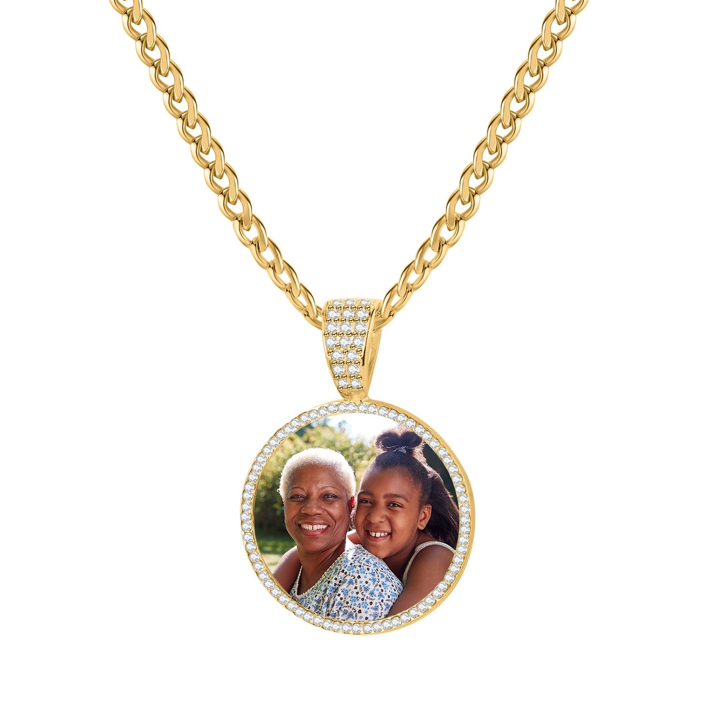 Iced Photo Pendant w/ Cuban Chain | Necklaces by DORADO