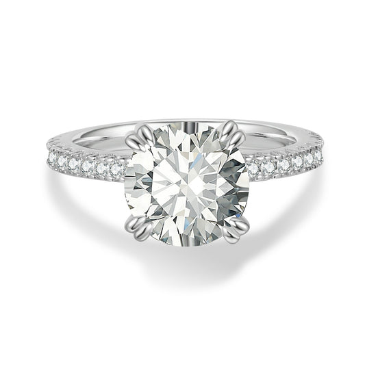 Round Cut Moissanite Engagement Ring Solitaire