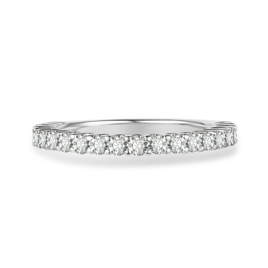 Round Cut Moissanite Half Eternity Band