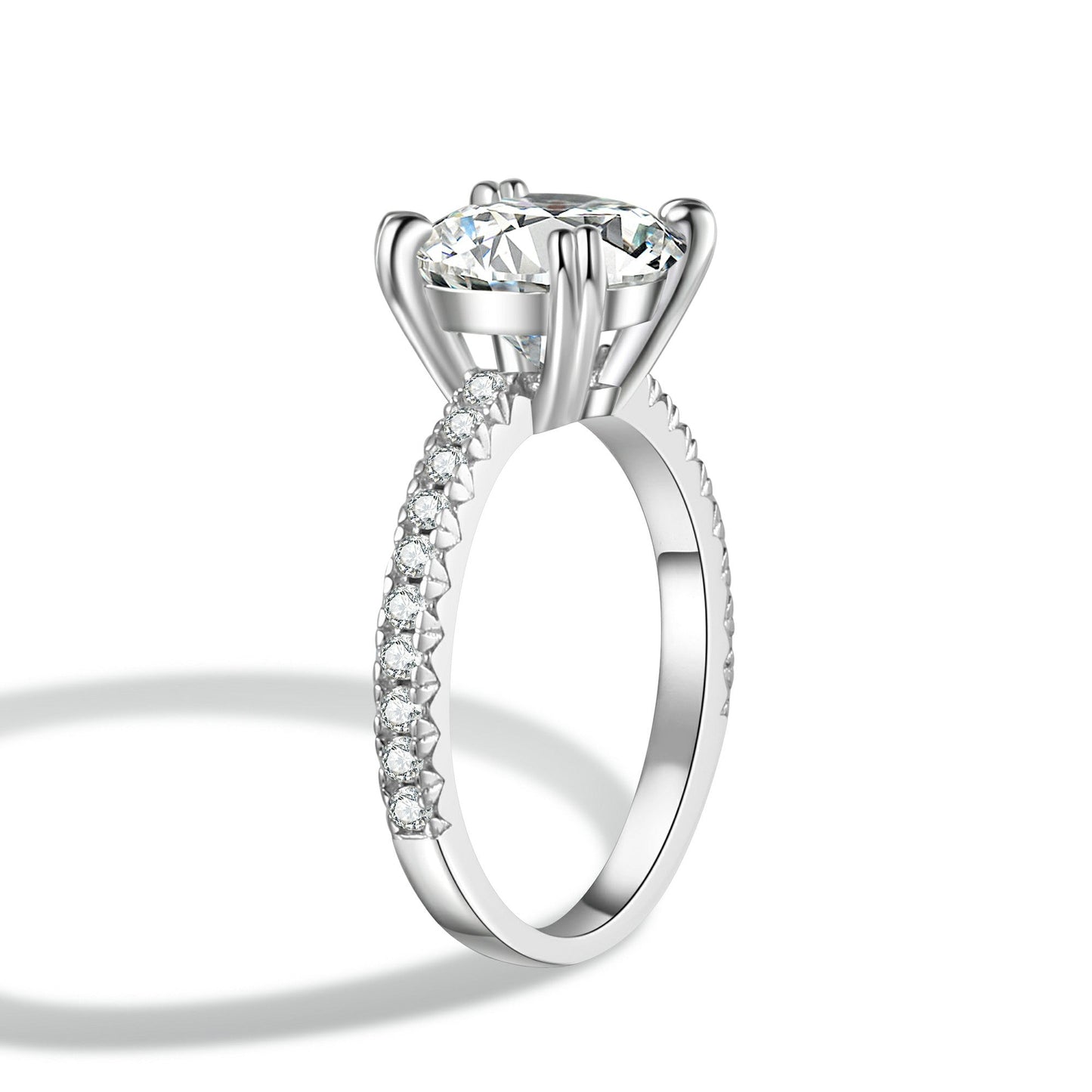 Round Cut Moissanite Engagement Ring Solitaire