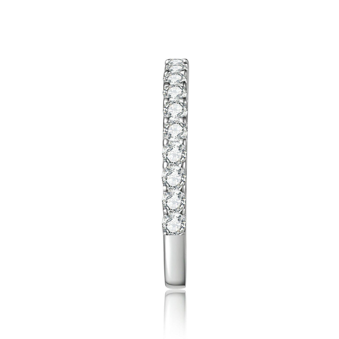 Round Cut Moissanite Half Eternity Band