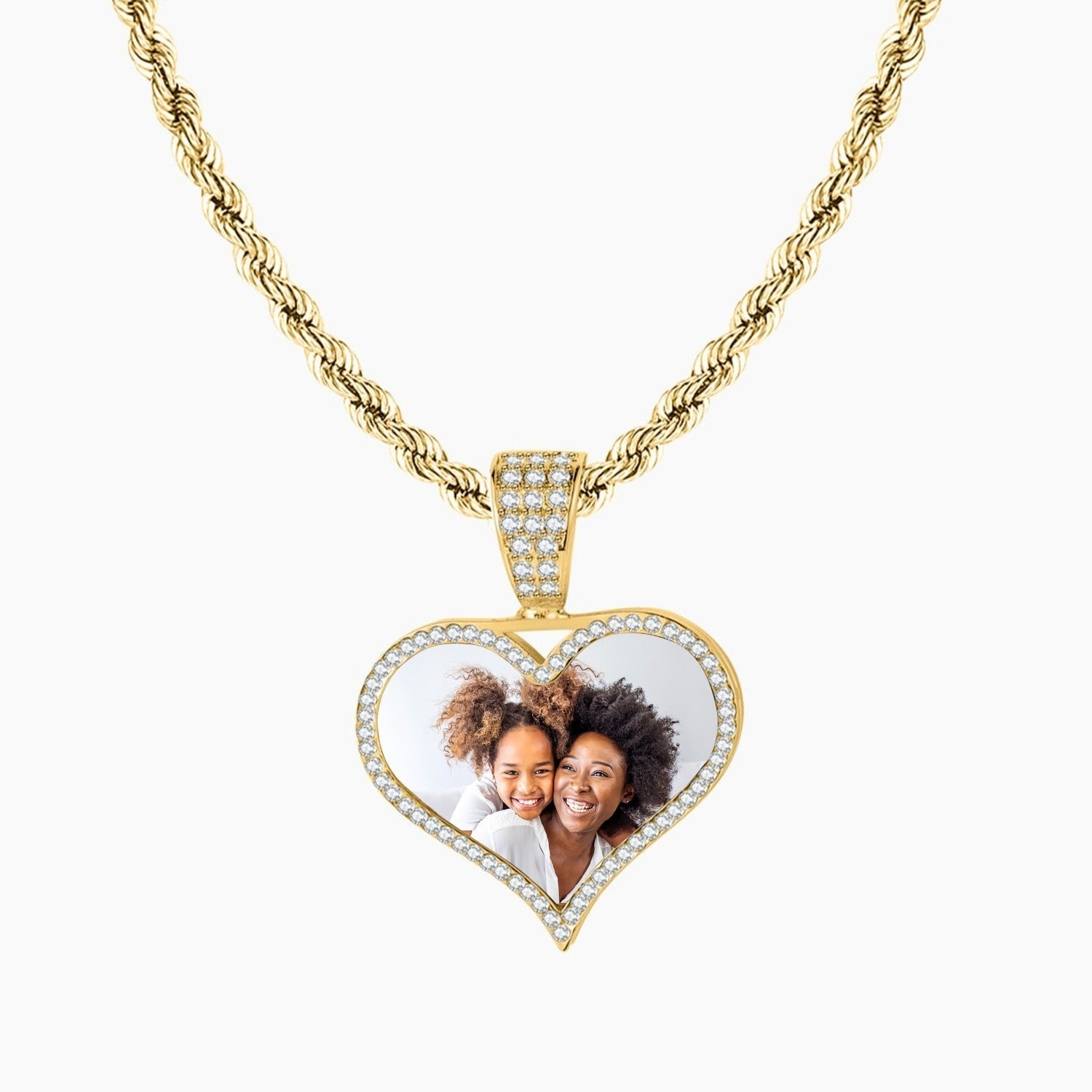 Iced Photo Pendant w/ Rope Chain | Necklaces by DORADO