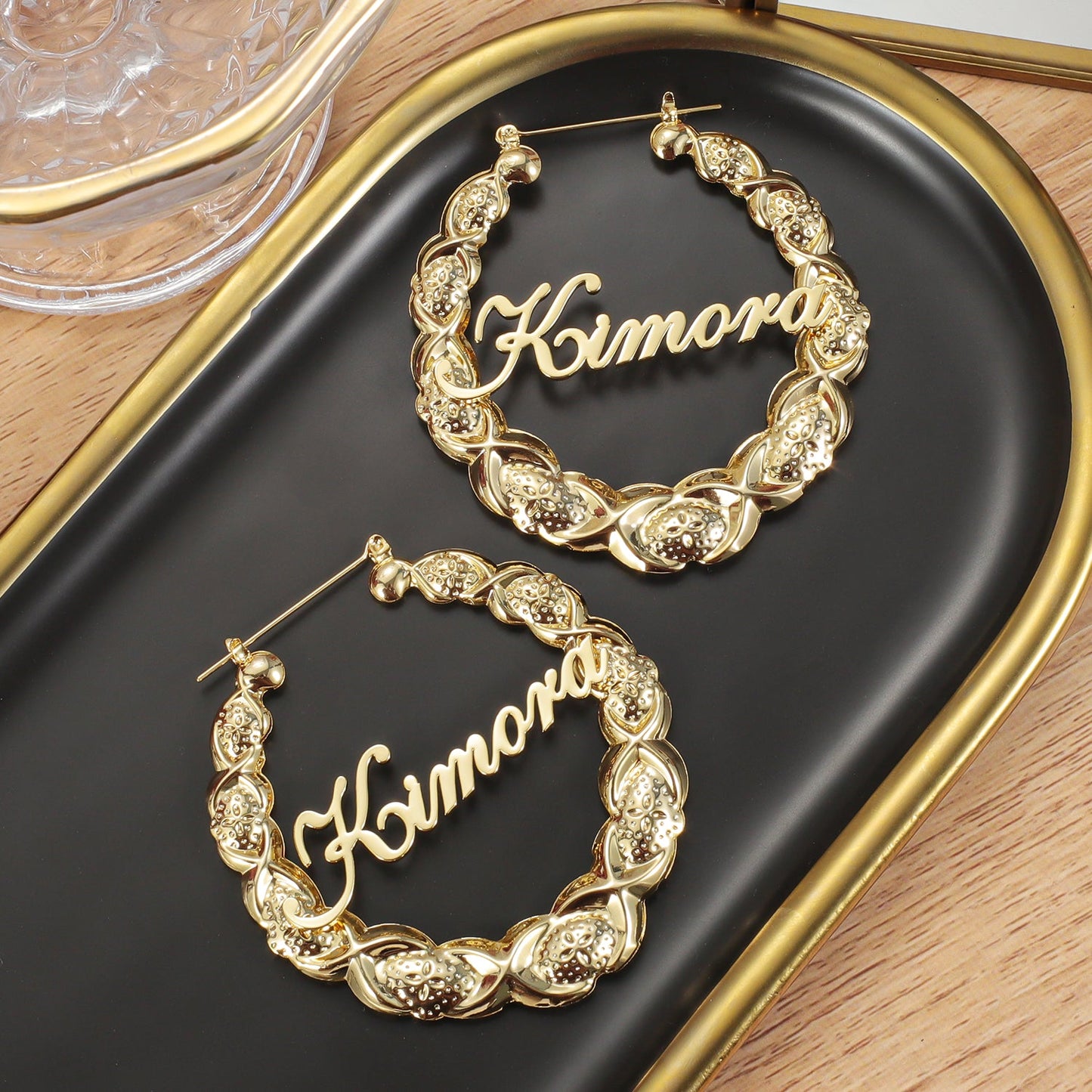 XOXO Name Hoop Earrings