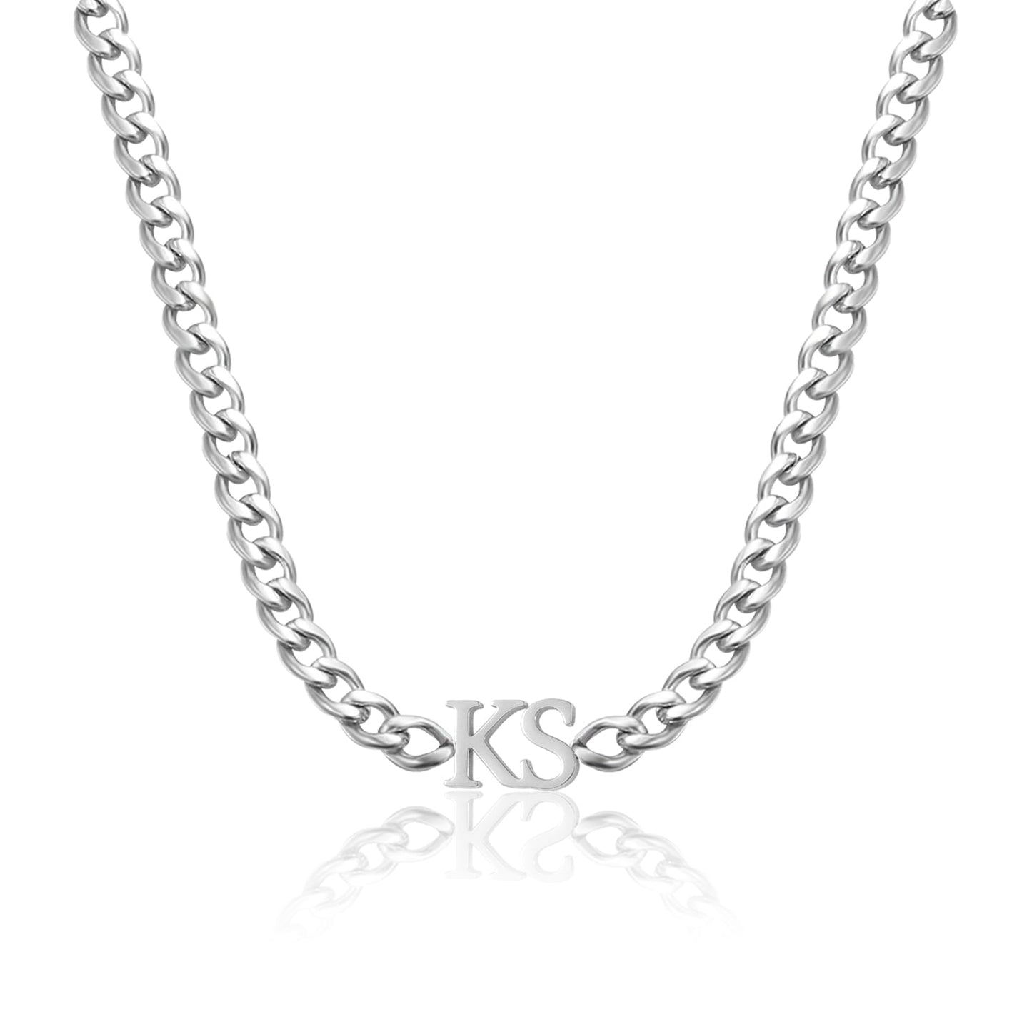 Initials Choker w/ XL Cuban Chain | Necklaces by DORADO