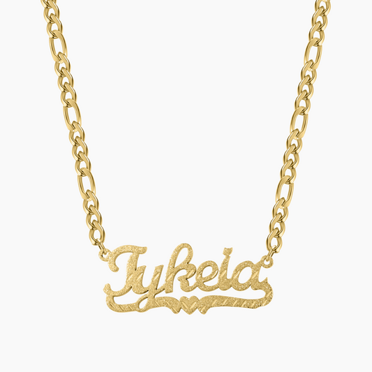 Kids Diamond Cut Heart Name Necklace